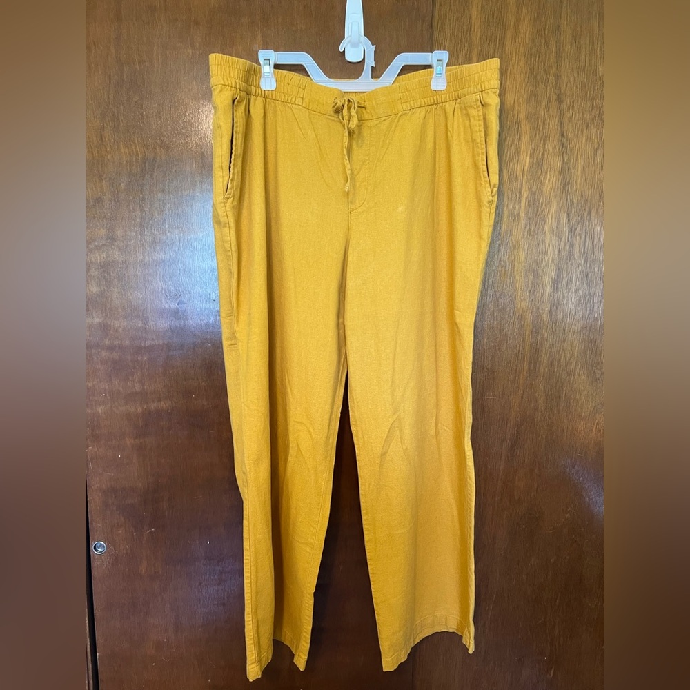 Old Navy Linen Pants - Mustard Yellow